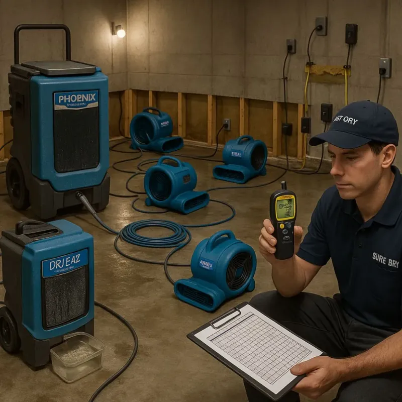 Structural Drying and Dehumidification process in Aiken County, SC